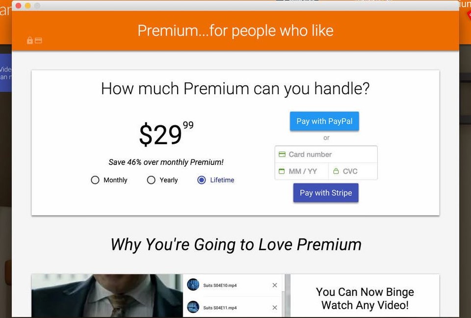 New Premium Flow: Plans, Payment Selection, & Features.