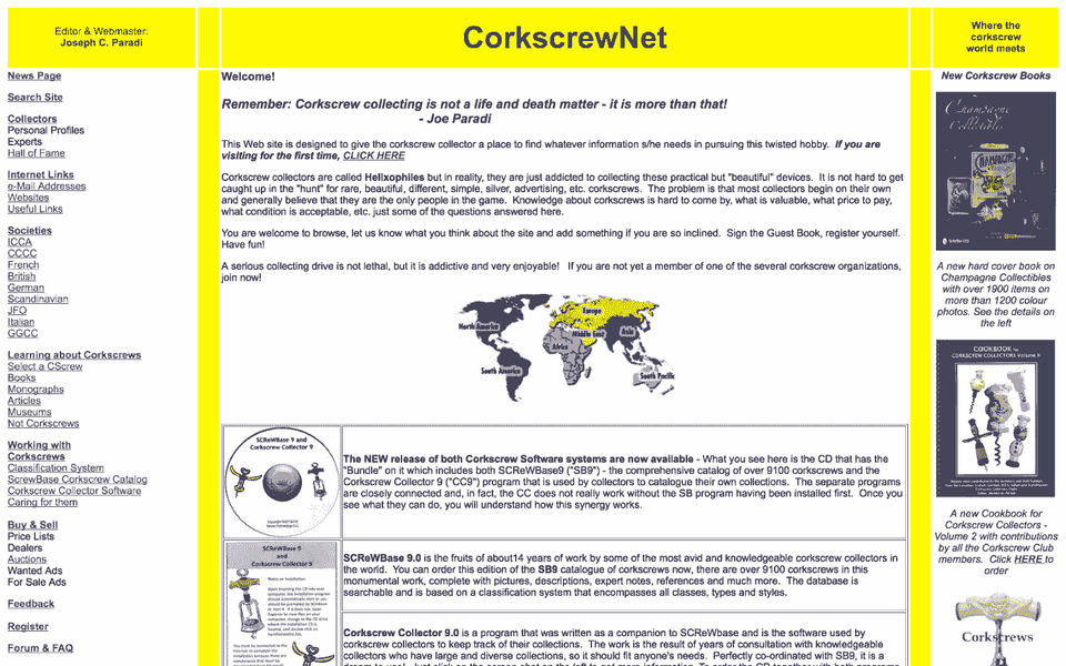 Old CorkscrewNet.com website 1999-2017.